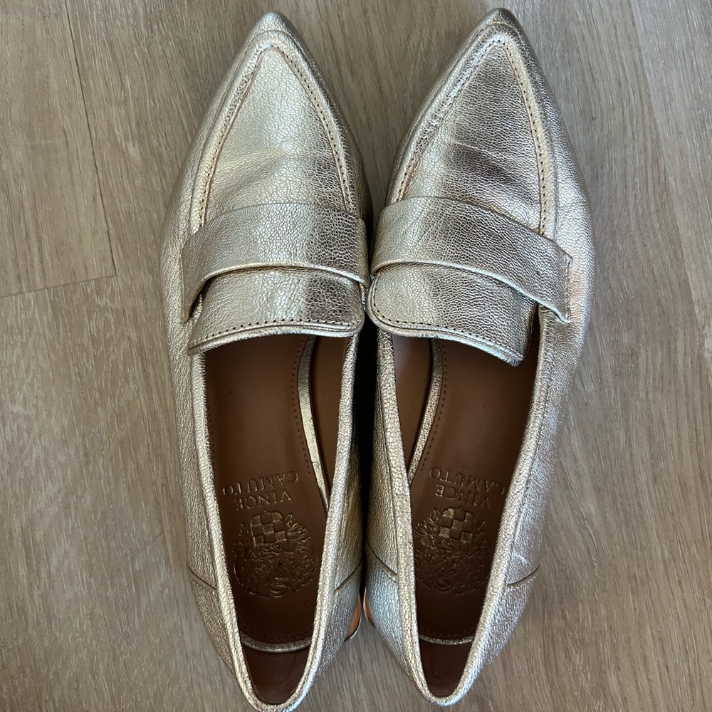 Vince Camuto Metallic Gold Flats